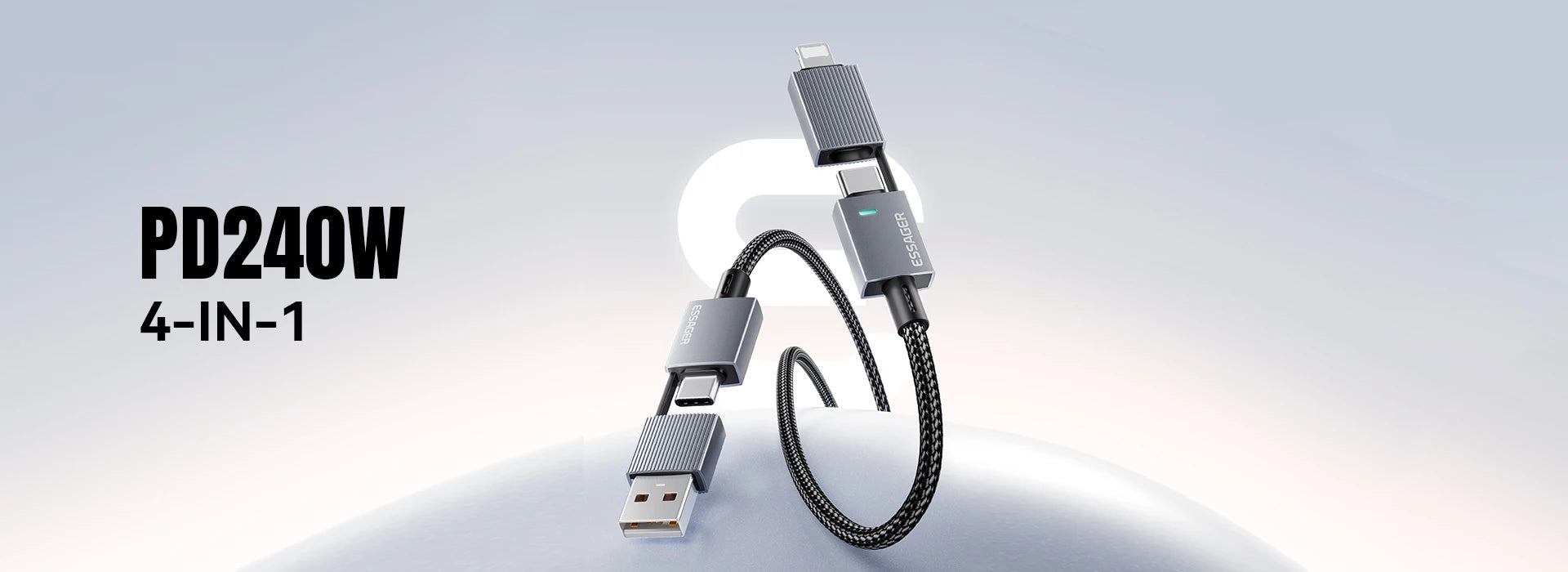 Essager Digital Dispaly USB C Cable For iPhone 17 16 15 Xiaomi Huawei 100W PD Fast Charging For Macbook iPad Type C to C Cable - Smarsty