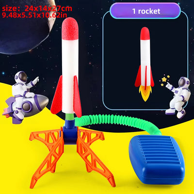 Kids Rocket Launcher Step Pump Power Air Pressed Stomp Outdoor Family Games Skyrocket Birthday Gifts Sports Toys For Children - Smarsty
