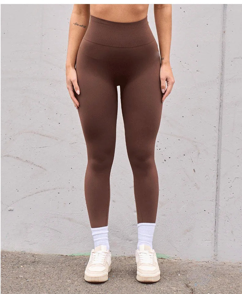Seamless High Waist Sports Pants, Peach Hip Lift Back, V-Fold, Fitness Pants - Smarsty