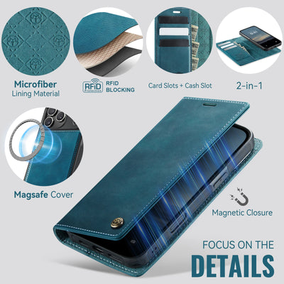 High Quality 2-in-1 Detachable Wallet Leather Magsafe Case For iPhone 17 Air 16 15 14 Plus 13 12 11 Pro Max Luxury Magnetic Flip