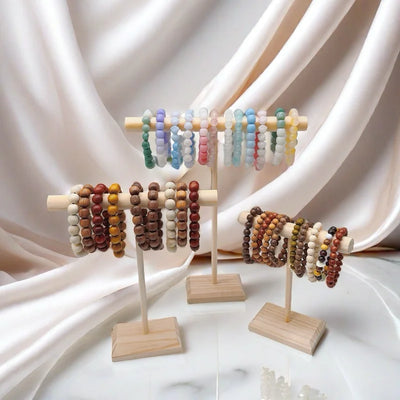 Solid Wood Jewelry Display Stand for Bracelets and Necklaces - Smarsty