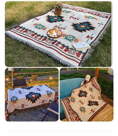 Oversized Aztec Blanket With Fringe For Cozy Comfort - Smarsty