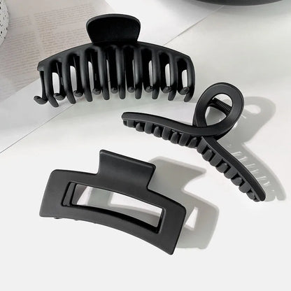 Elegant Black Geometric Hair Claw Secure Hold Easy Clip - Smarsty