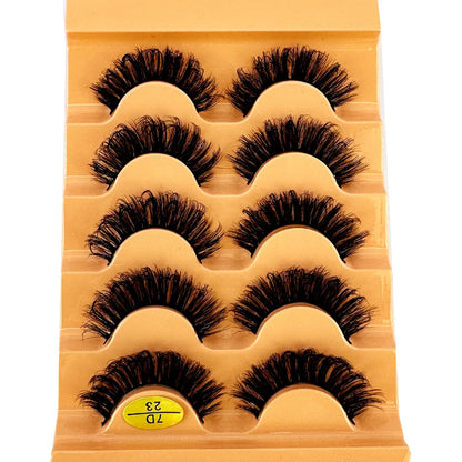 3D Natural Cat Eye False Eyelashes Fluffy Soft 5 Pairs - Smarsty