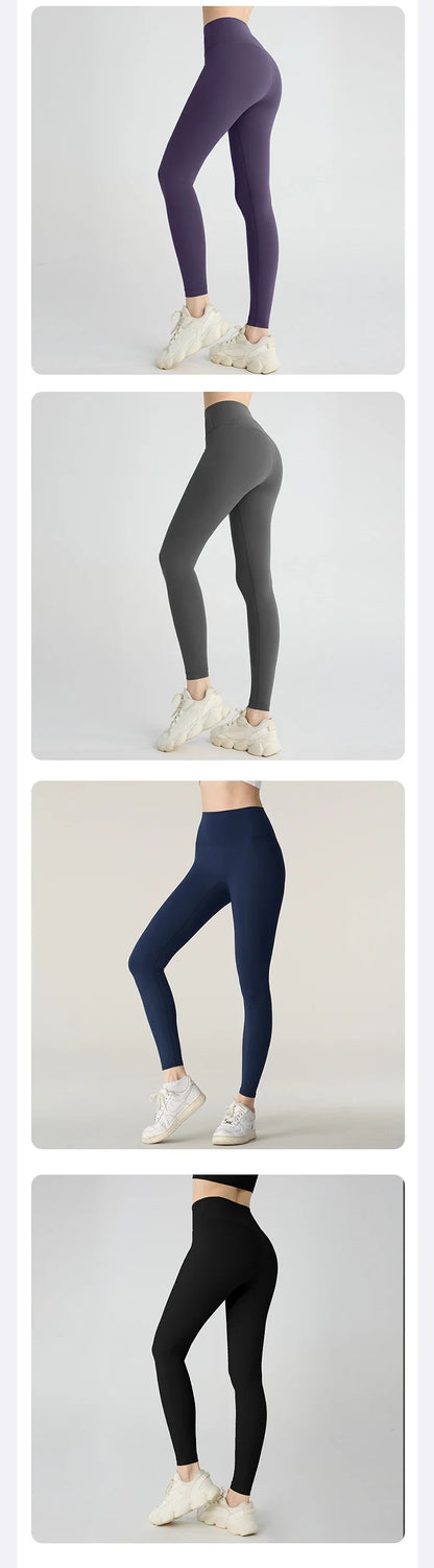 Naked feeling Yoga Leggings Women High Waisted Hip Lifting Fitness Leggings Running Cycling Pants Breathable Sports Leggings - Smarsty