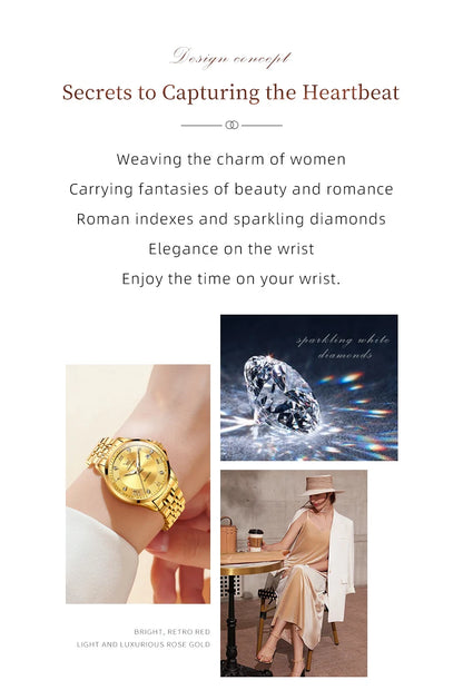 OLEVS Women's Stainless Steel Automatic Watch with Dual Calendar - Smarsty
