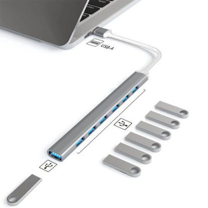 USB C 7 Port Hub 3.0 Ultralight Aluminum Laptop PC