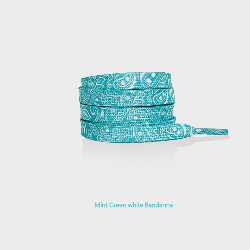 Flat Shoe Laces Cashew Flower Shoelaces for Sneakers Gilding Hand-painted Sports Casual Basketball Tennis Shoelace Shoestrings - Smarsty