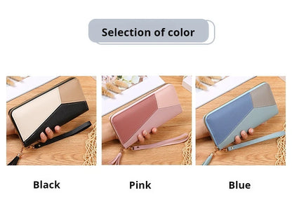 Fashion Women's Wallet Zipper Coin Purse Lady Short Clutch Purse Handbag Patchwork Leather Female Card Holder Wallet Phone Pouch