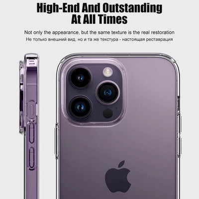 Luxury Clear Silicone Phone Case For iPhone 16 15 14 13 12 11 Pro Max XR X XS 7 8 Plus Shockproof Transparent Bumper Back Cover by Smarsty