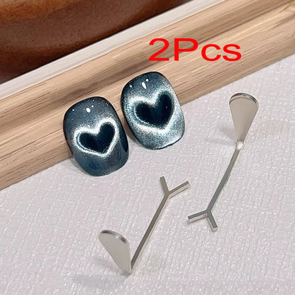 2Pcs Cat's Eye Nail Magnet for Heart-Shaped Effects - Smarsty