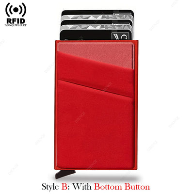 Anti-theft Cards Protectors Card Holder Minimalist Smart Wallet RFID Protection Aluminum Metal Box Cardholder Case Porte Carte - Smarsty