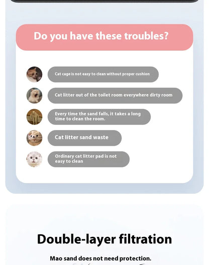 Large Cat Litter Mat Waterproof Double Layer Non Slip Litter Box Tray Pad Washable Durable Pet Toilet Training Mat - Smarsty