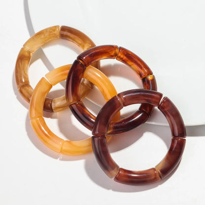 Trendy 4 Piece Set of Handmade Acrylic Bead Bracelets - Smarsty