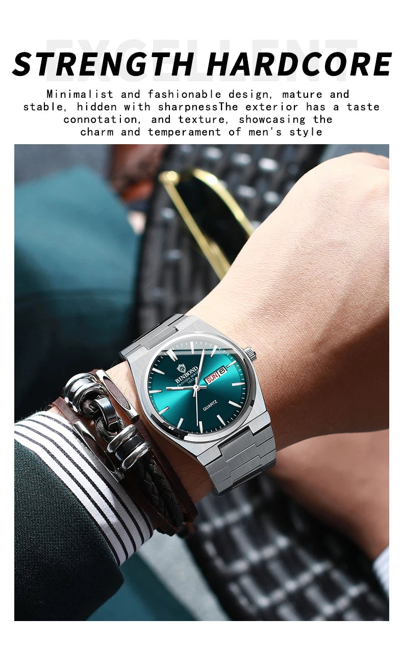 Luxury Waterproof Quartz Men's Watch with Luminous Features - Smarsty