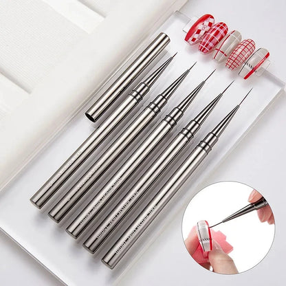 5PCS Nail Art Liner Brushes for Precision Manicure Designs - Smarsty