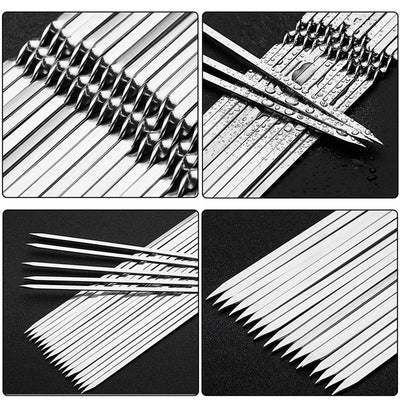 Stainless Steel Barbecue Skewers Reusable Easy Clean Design - Smarsty