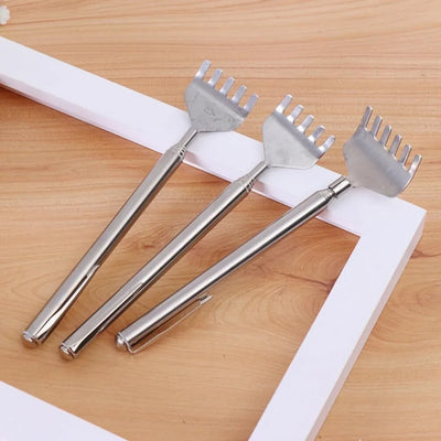 silvery Telescopic Back Scratcher,  Portable Extendable Stainless Steel  Scratchers for Men Women ，Mothers Gifts，Gifts For Men，G - Smarsty