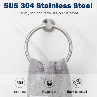 Modern Stainless Steel Towel Ring for Easy Storage - Smarsty