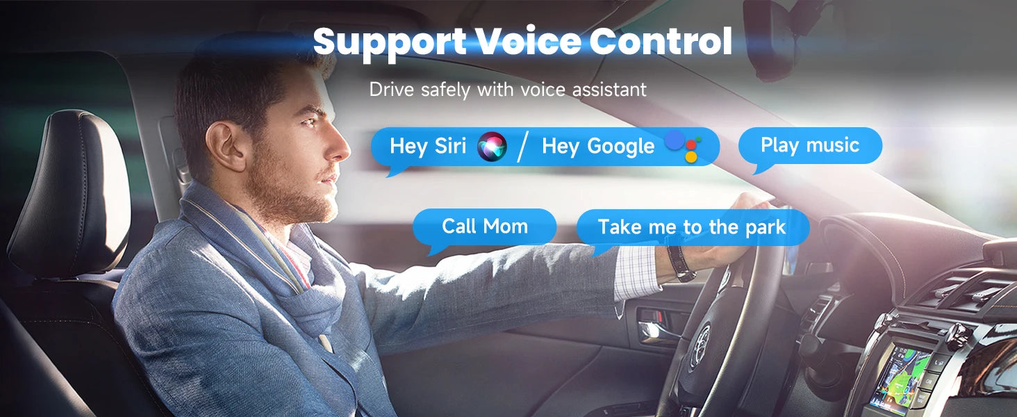 2-in-1 Wired to Wireless CarPlay Adapter & Android Auto Wireless Adapter Plug & Play