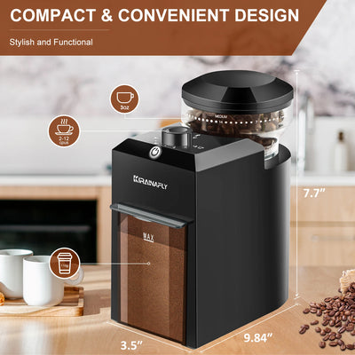 Automatic Burr Mill Coffee Grinder Electric Coffee Bean Grinding With 28 Adjustable Gears for Espresso French Press Drip Coffee - Smarsty