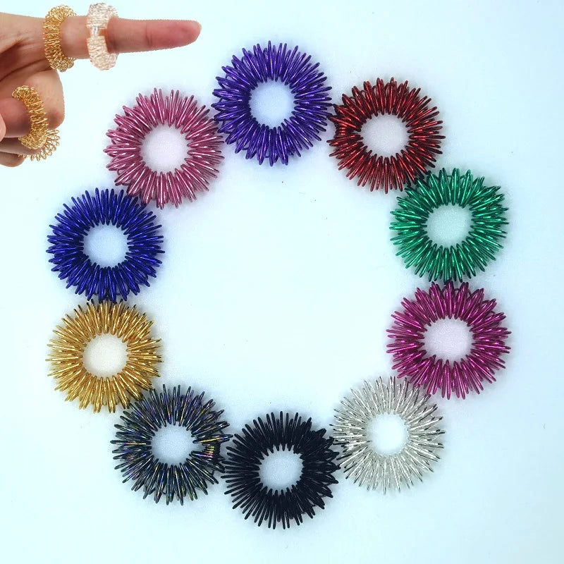 10pcs Gold Finger Massage Acupuncture Rings for Health - Smarsty