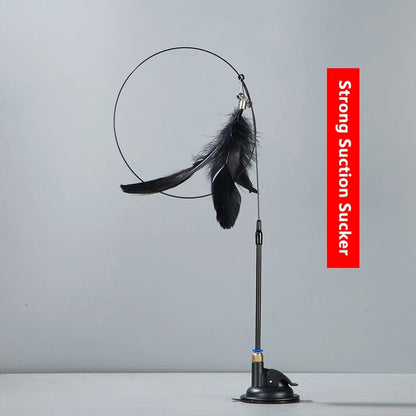 Interactive Cat Teaser Stick With Replaceable Feather - Smarsty