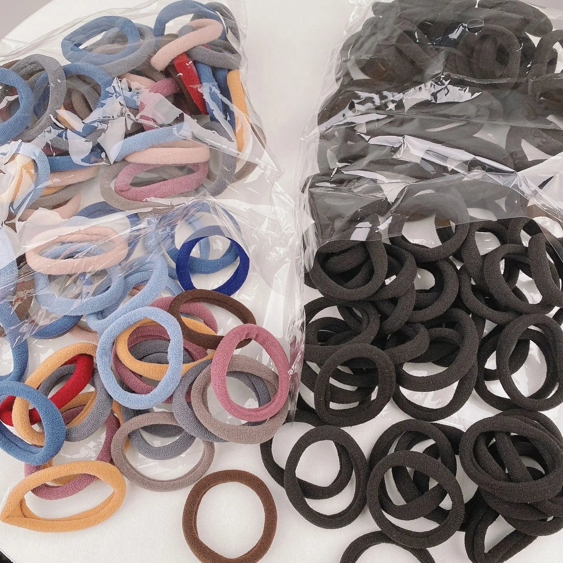 50 Pack Nylon Scrunchies Soft Stretchy Hair Ties Gentle - Smarsty