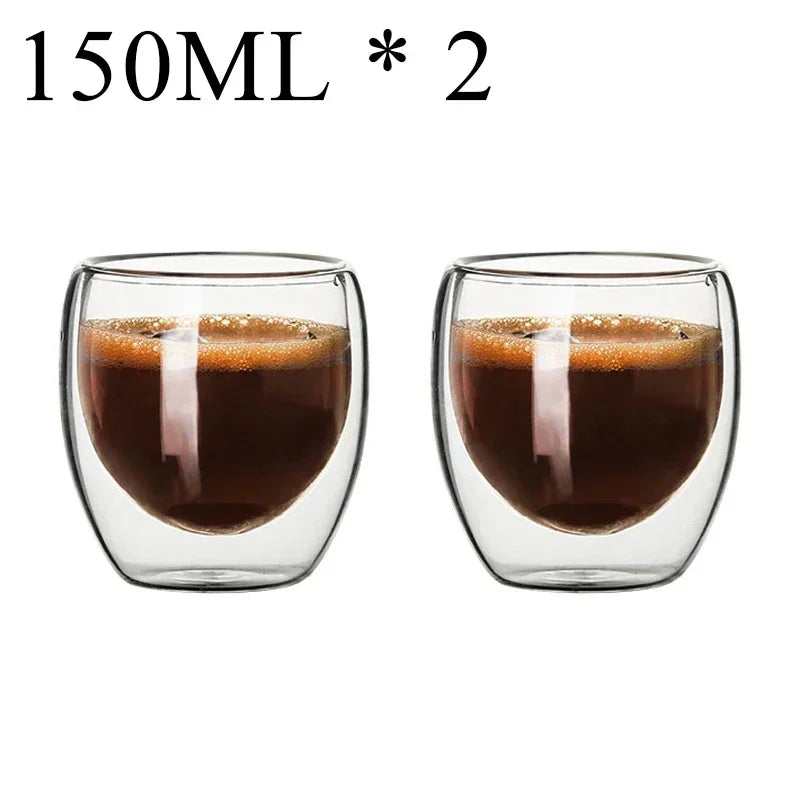 Double Wall Borosilicate Glass Mug Set for Hot Drinks - Smarsty