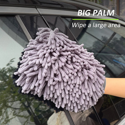 Thickened Chenille Car Wash Gloves Double Sided Plush - Smarsty
