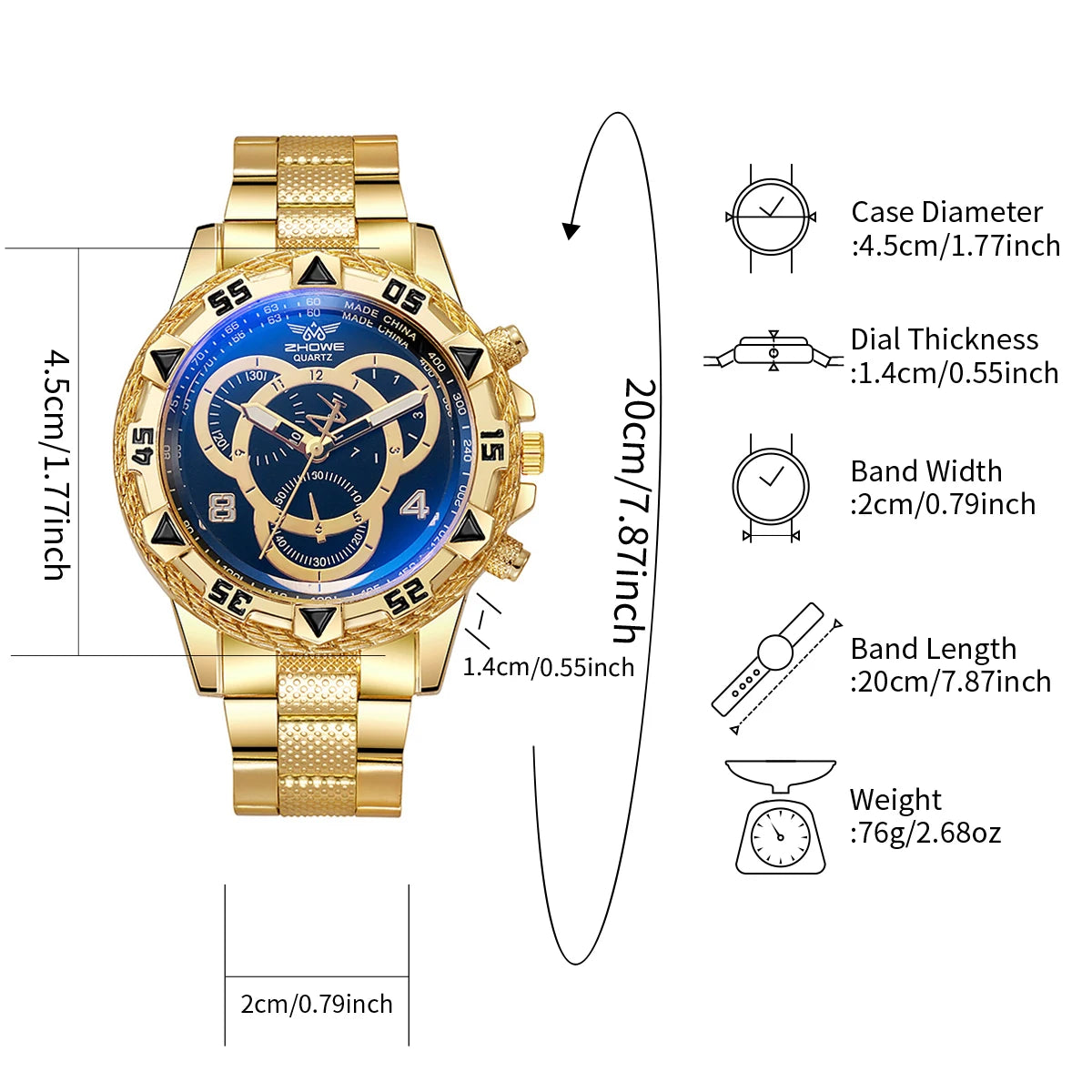 Fashion Male Business Dress Quartz Wrist Watch for Men - Smarsty