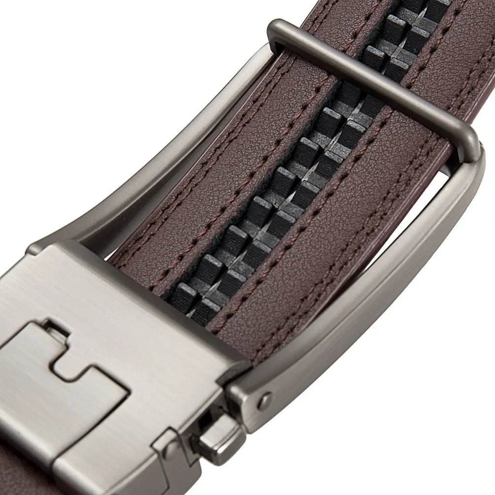 Luxury Genuine Leather Click Belt for Men Automatic Buckle - Smarsty