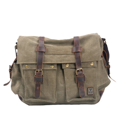 Muchuan Canvas Leather Messenger Bag For Men Laptop Case - Smarsty