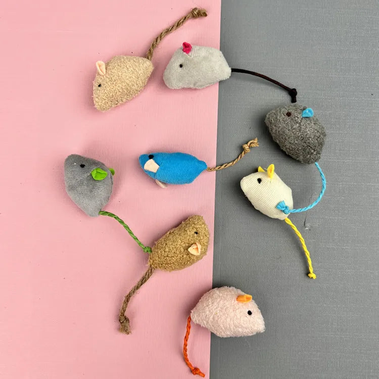 Funny Plush Cat Toy Soft Solid Interactive Mice Mouse Toys For Funny Kitten Pet Cats Playing Scratch Training Game Supplies