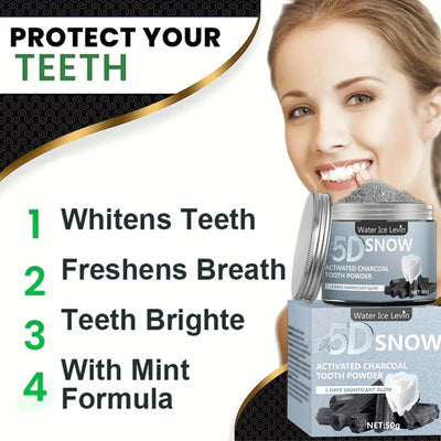 Bamboo Charcoal Teeth Whitening Powder - Natural Whitening and Deep Cleaning for Men and Women, Fresh Breath Daily Use Toothpaste, 1 Piece - Smarsty