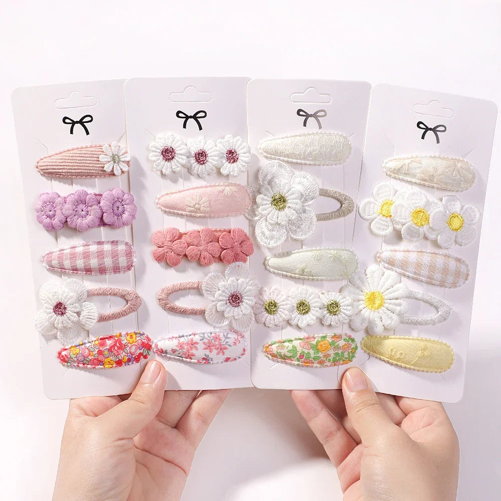 5Pcs Floral Hair Clips Set for Girls - Smarsty