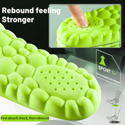 4D Sport Insole Super Soft Shoes Sole Pads for Feet Shock Absorption Baskets Shoe Sole Arch Support Orthopedic Inserts - Smarsty