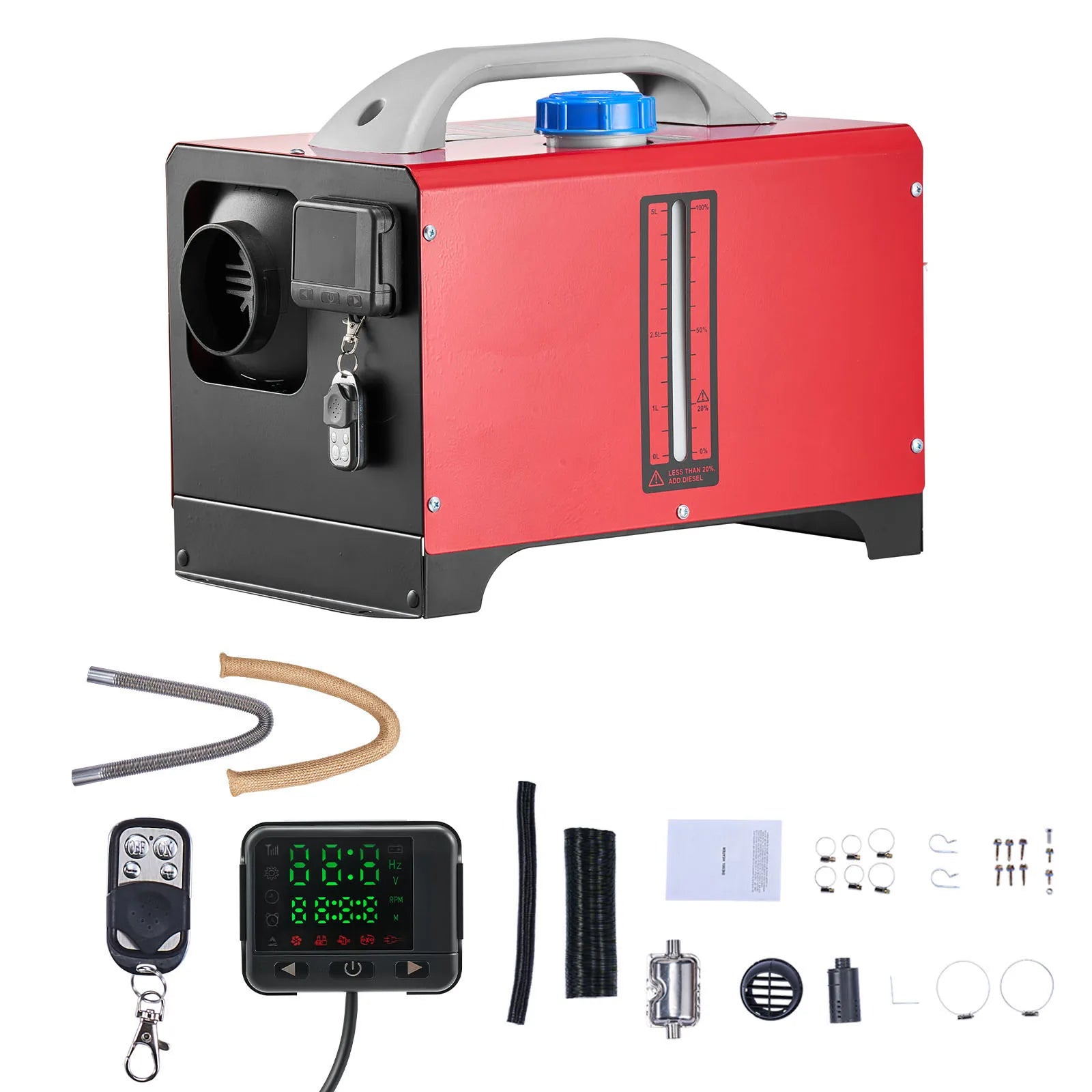 SucceBuy 8KW Diesel Air Heater DC12-24V Diesel Parking Heater with Remote Control, Pre-Heating Function, for RV, Truck, Camper