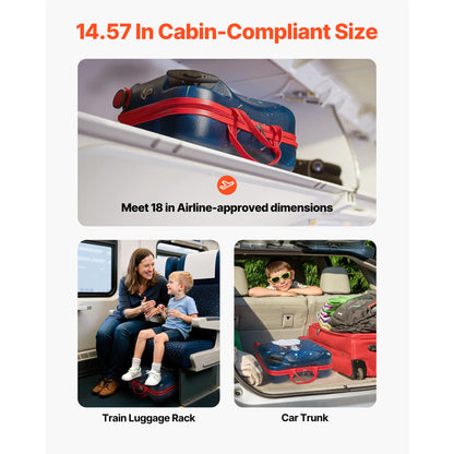 SucceBuy 18in Ride-on Luggage 26L Tow Along Toddler Carry on Luggage with Wheels Kids Riding Suitcase for Boys & Girls Gifts