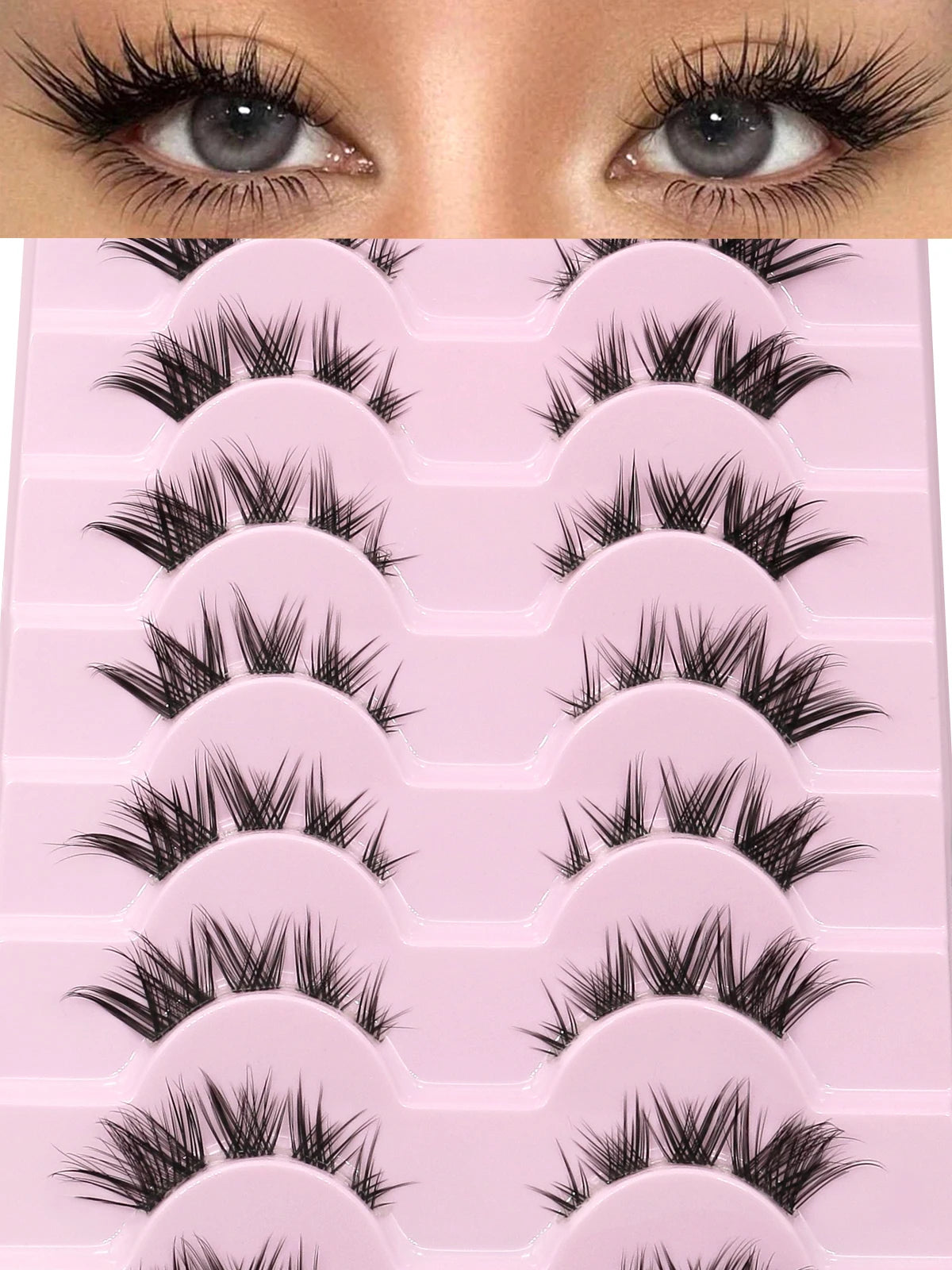 GROINNEYA Soft Natural Cat Eye Faux Mink Lashes - Smarsty