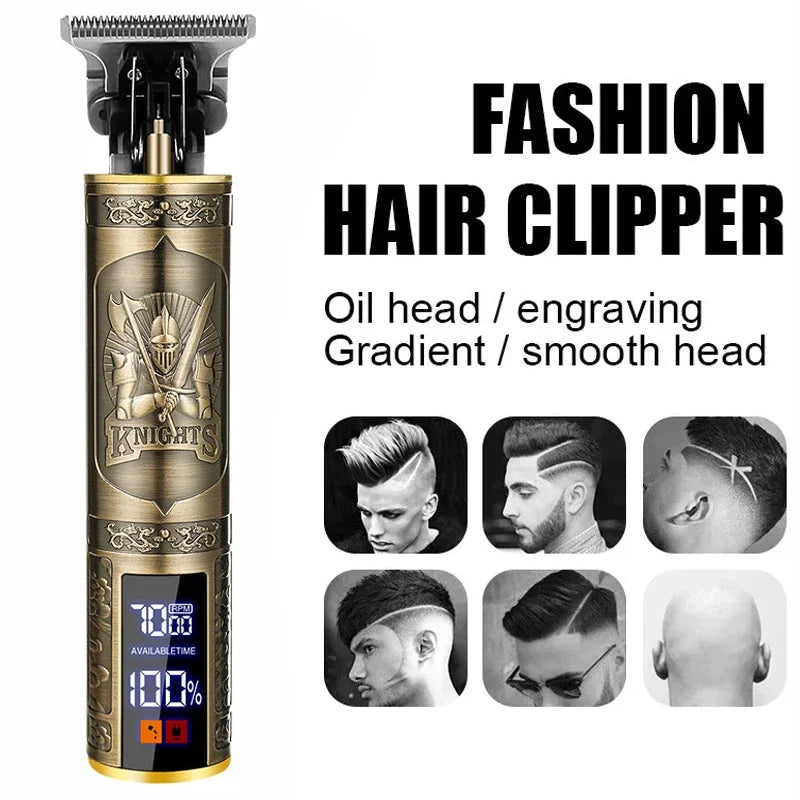 Vintage Hair Clipper Cordless Trimmer portable USB Fast Charging Hair Cutting Machine Electric Shaver Barber Professional Barber - Smarsty