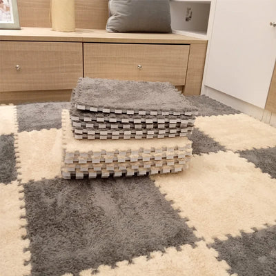 Soft Plush Children's Mat Baby Play Mat Baby Toys Eva Foam Puzzle Carpet In Children's Room Keep Warm Playmat 30*30*1CM by Smarsty