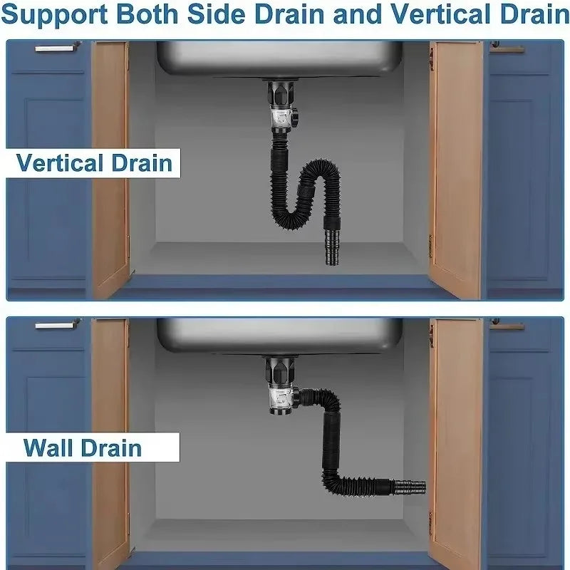 Flip Top Anti-Odor Drain Pipe Set for Kitchen and Bathroom - Smarsty