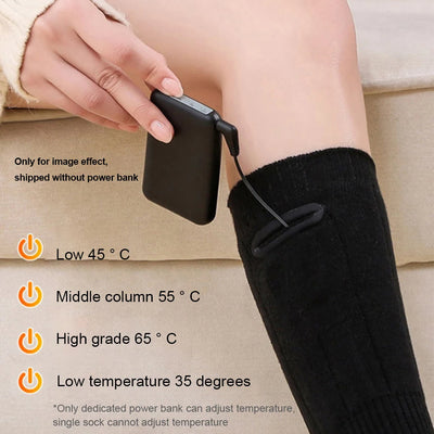 Electric Heating Socks 3 Mode Rechargeable Anti-Cold Thermal Heated Foot Warmer For Outdoor Camping Ski Sport Winter(no battery)