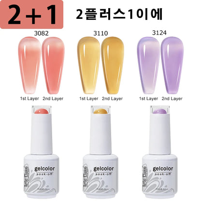 Summer Colorful Jelly Gel Nail Polish Set for Nail Art - Smarsty