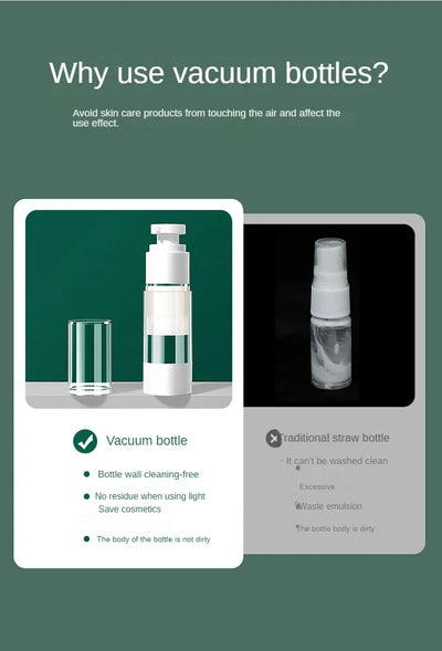 Clear Airless Cosmetic Cream Pump Bottle Travel Size Dispenser - Smarsty
