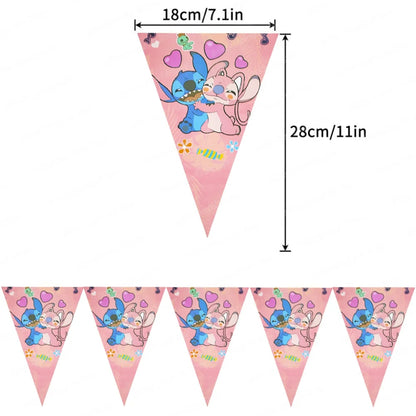 Disney Stitch Birthday Bunting Flags for Kids Parties - Smarsty