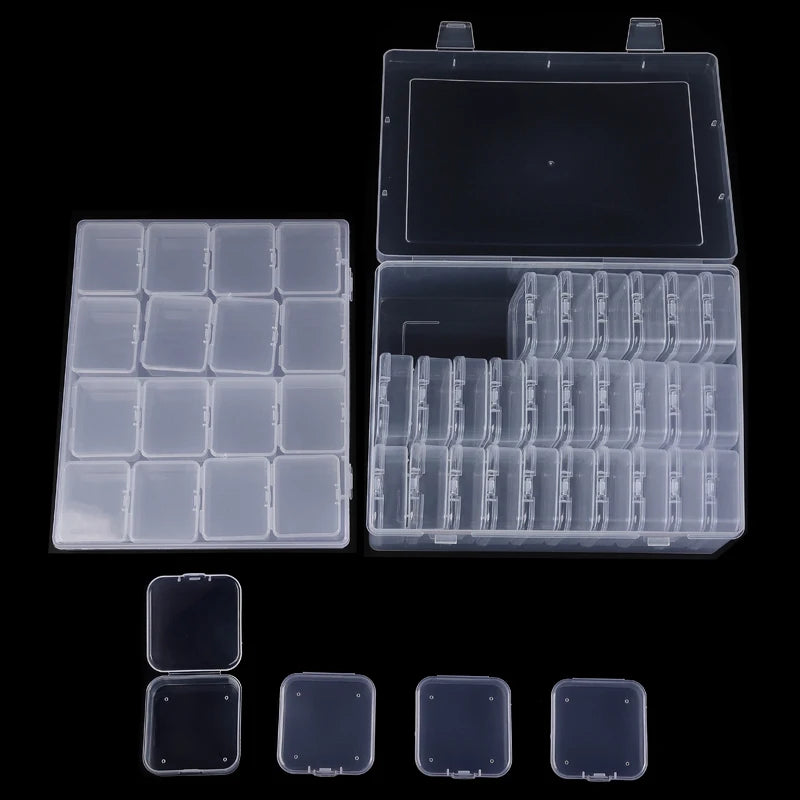 Clear Plastic Bead Organizer Box with Removable Dividers - Smarsty