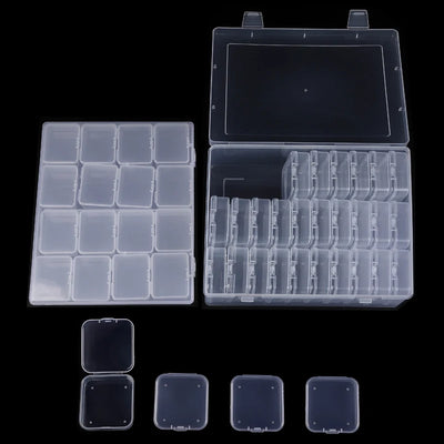 Clear Plastic Bead Organizer Box with Hinged Lid - Smarsty
