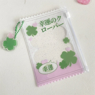 INS Transparent Candy Bag Badge Holder Korean Photocard Holder Display Bag Pendant Idol Photo Card Protective Cover Card Holder - Smarsty